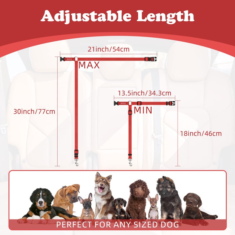 BWOGUE Pet Dog Cat Seat Belts, Car Headrest Restraint Adjustable Safety Leads Vehicle Seatbelt Harness (1 Pack) - Image 4
